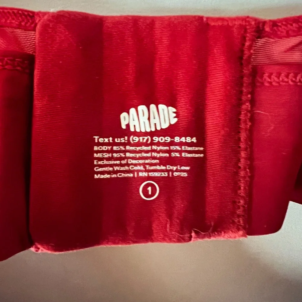 Parade Bold Red Re:Play Scoop Bralette Size‎ 1 Seamless Wireless Soft Stretch